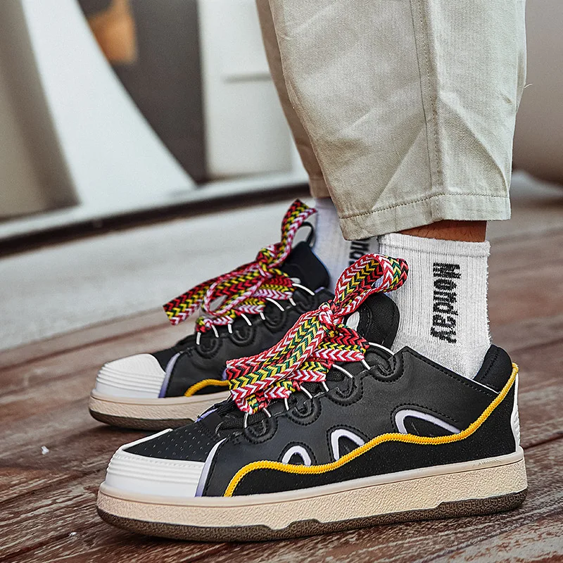 Luxury Men Designer Shoes Hot Sale Fashion Leopard Print Skateboard Shoes Platform Man Vulcanized Sneakers zapatillas de hombre