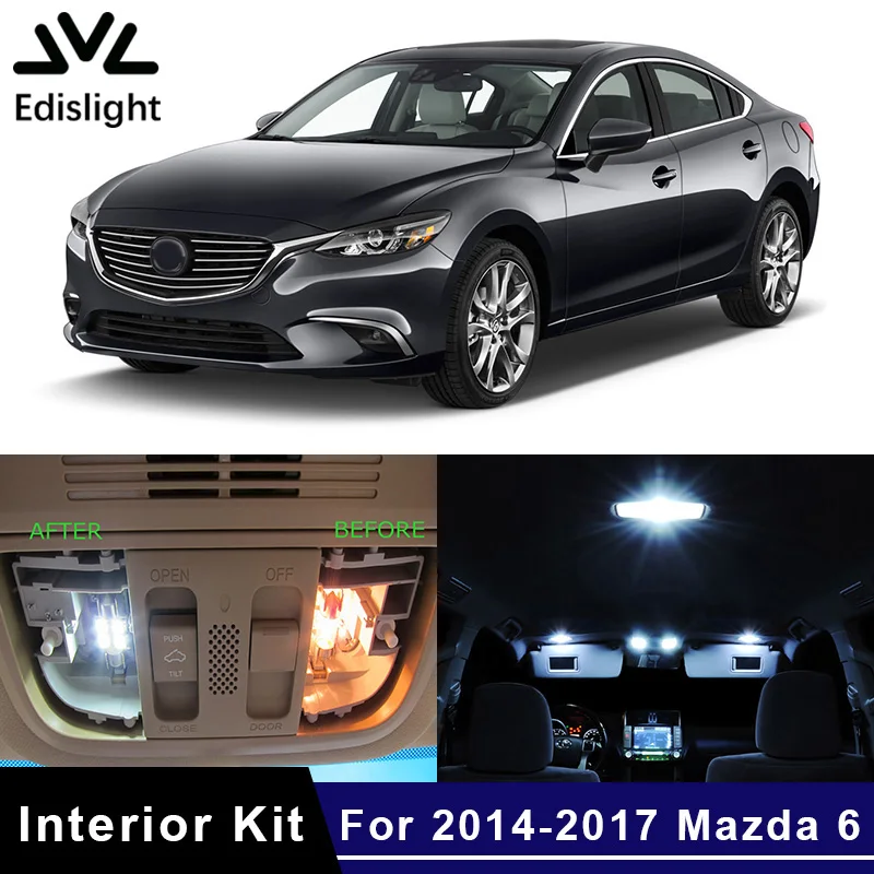 

13 шт., посылка льные светодиодные лампы для салона 2014-2017 Mazda 6