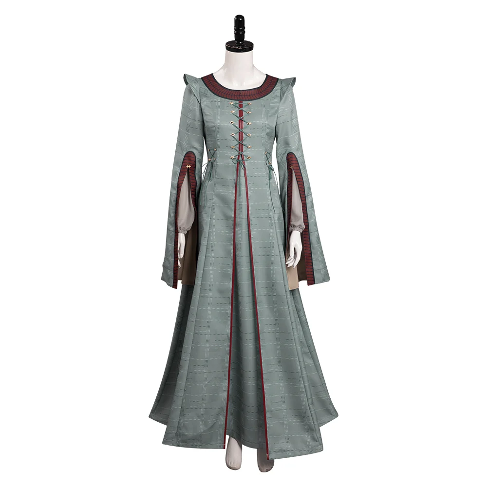 Dragon Rhaenyra Cosplay Costume Women Grey Dress Outfits Halloween Carnival Suit For Disguise Ladies