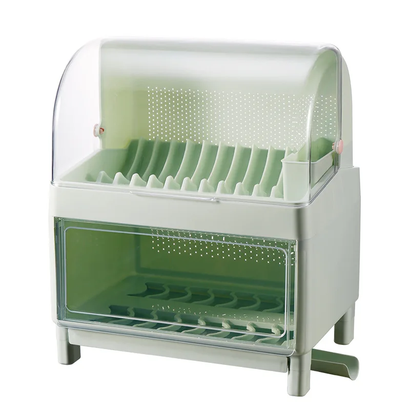 

Новинка 2022, стойка для посуды, кухонный двухуровневый ящик для хранения посуды с крышкой, столешница для посуды, стойка для сушки посуды, сто...