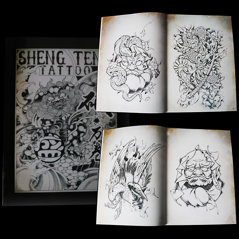 A4 Tattoo Book Design God Monkey Dragon Snake-like Worship Crane Permanent Makeup Tattoo Supplies And Accessories For Body Art images - 6