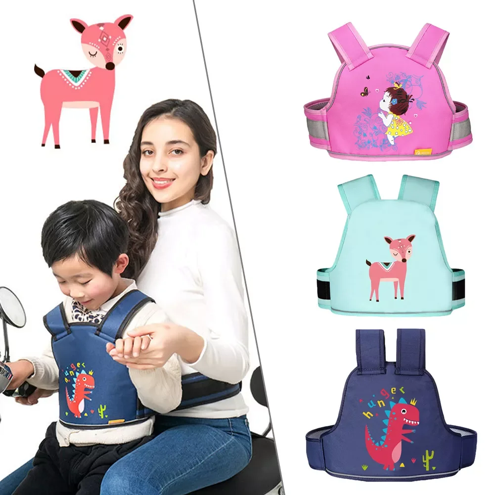 

Motorcycle Kids Safety Harness 3D Breathable Safety Belt with 4-in-1 Buckle Reflective Strips Children Anti-fall Protective belt