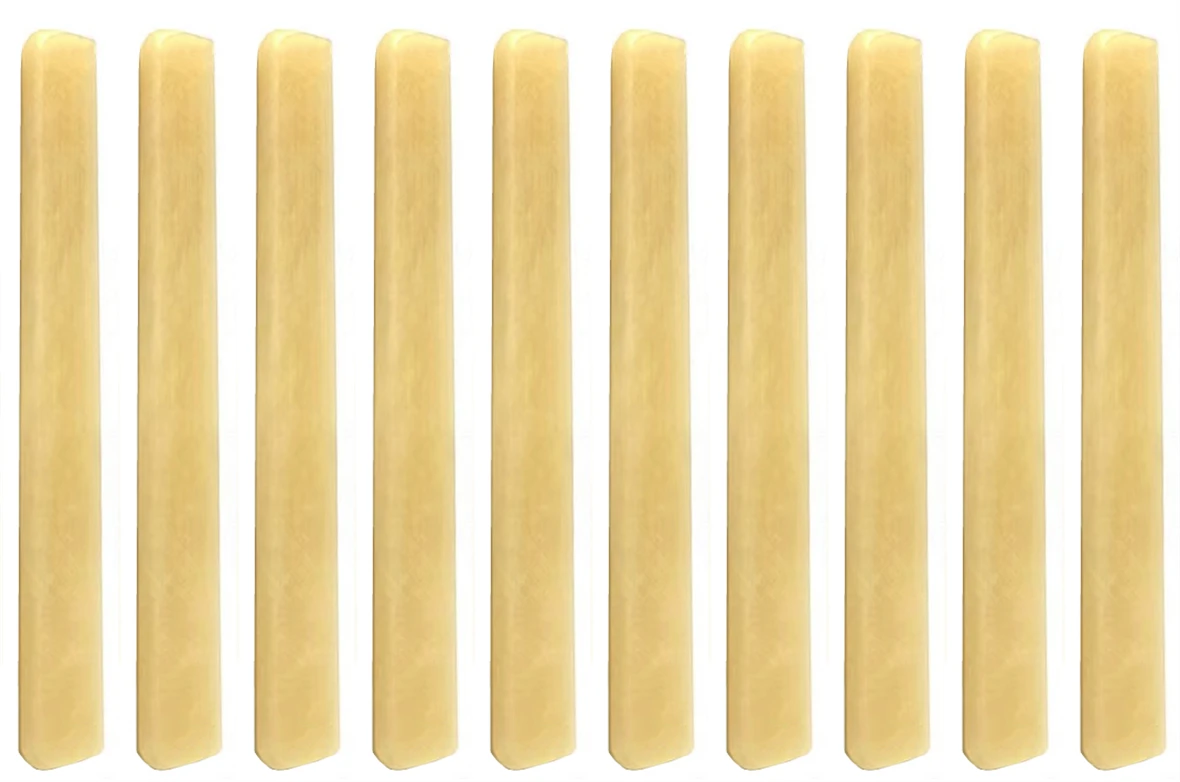 10x UNBLEACHED BONE Saddle for Classical Guitar 80x3x9mm Luthier Builder Nut Bridge DIY
