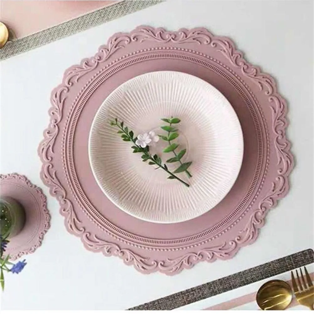 2 шт. кружевная силиконовая подставка под столовую посуду