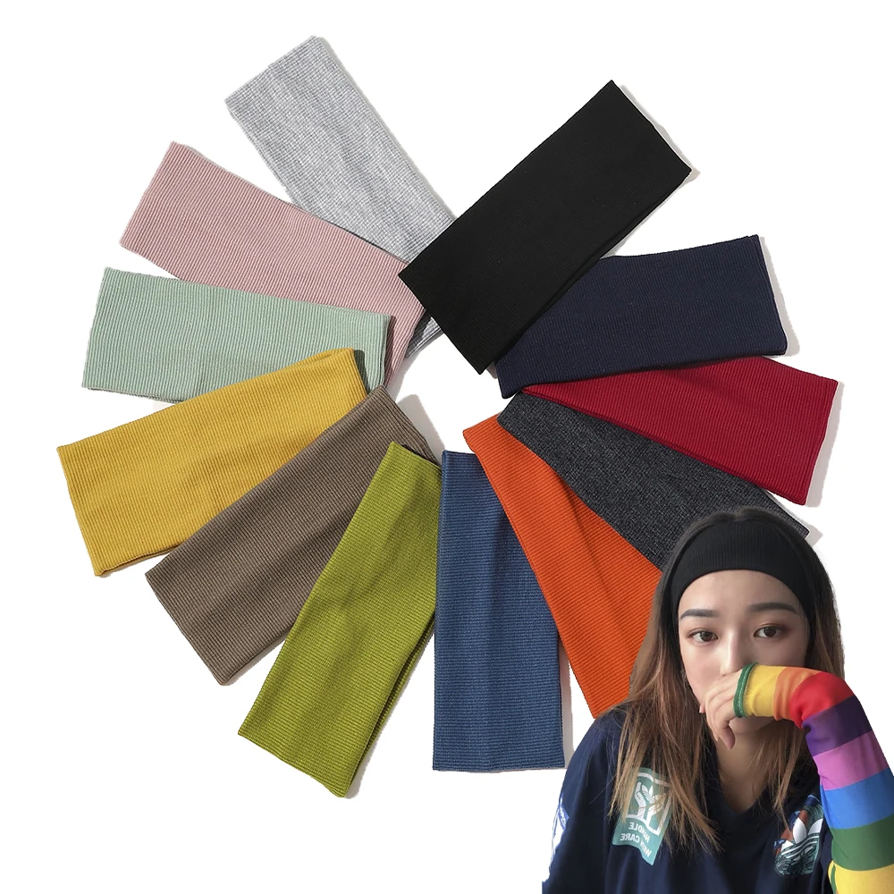 

Candy Color Yoga Headband Fashion Absorbing Sweat Breathable Knitted Hairband Accessories Simple Design Elastic Headbands Hot