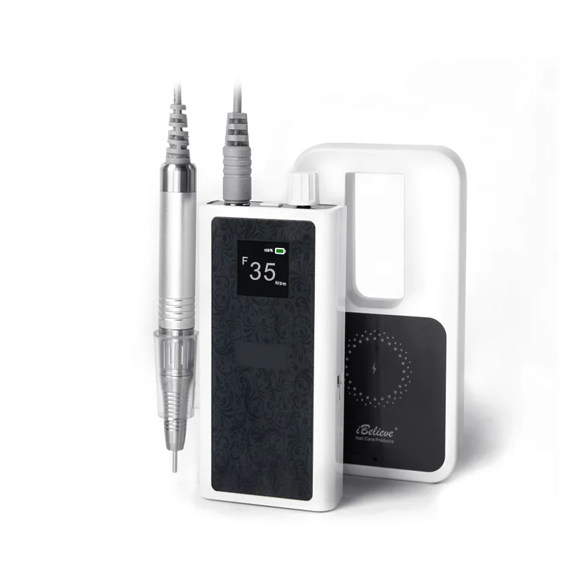 

Newest Portable brushless Cordless electric nail drill 35000 rpm Rechargeable Nail Drill E-file Machine with Private Logo