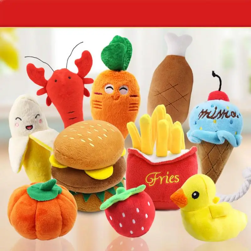 

Plush Toy Bite Resistant Ball Rope Fruit Cartoons Animal Toy Pet Supplies