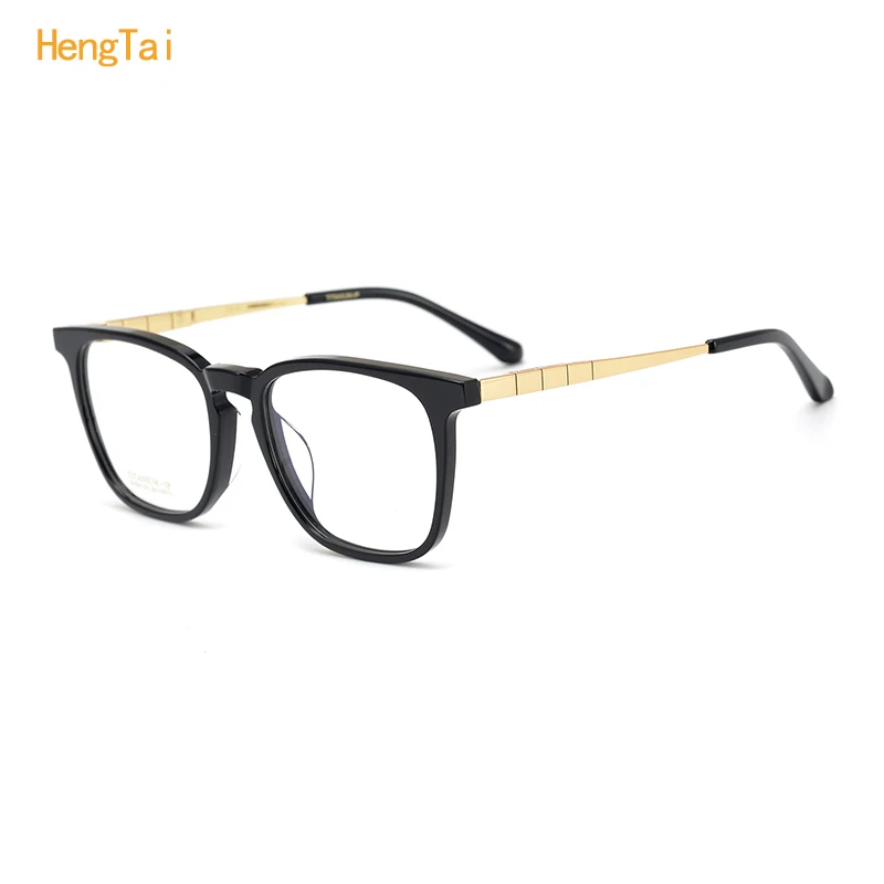 

HengTai Acetate&Pure Titanium Eyeglasses Frame Men Retro Handmade Square Prescription Glasses Vintage Myopia Optical Eyewear24