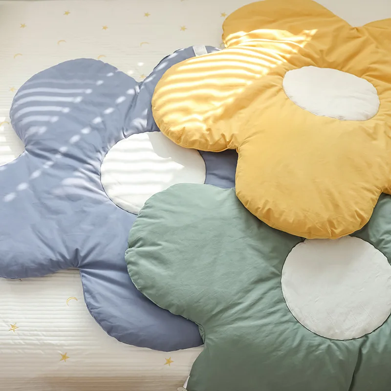 

Baby Flower Shaped Play Mat for Floor Padded Kids Infant Activity Gym Playmat Cotton for Babies Room Decor Photo Shoot Props