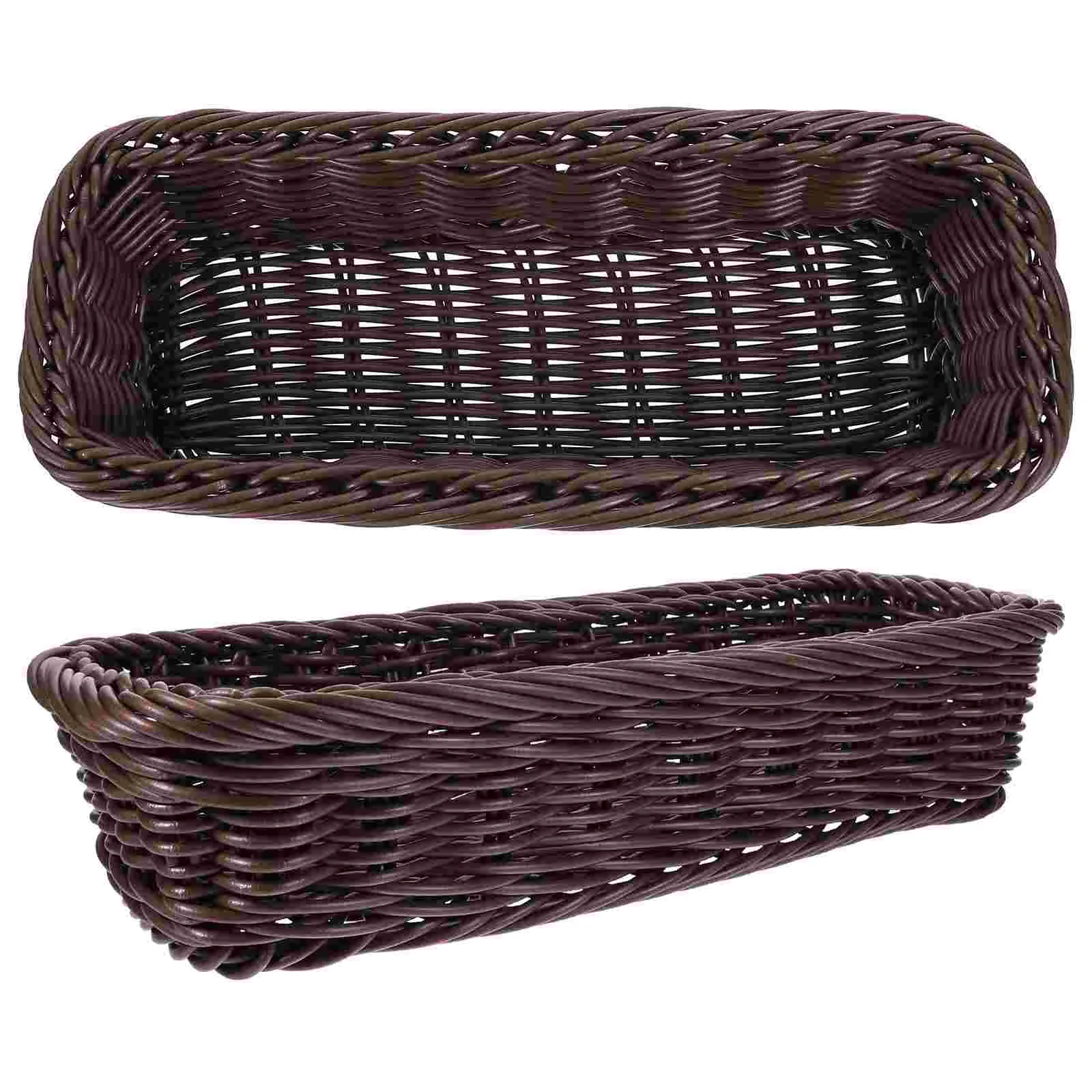 

2 Pcs Seasoning Jar Storage Box Home Basket Cutlery Snacks Plastic Baskets Desktop