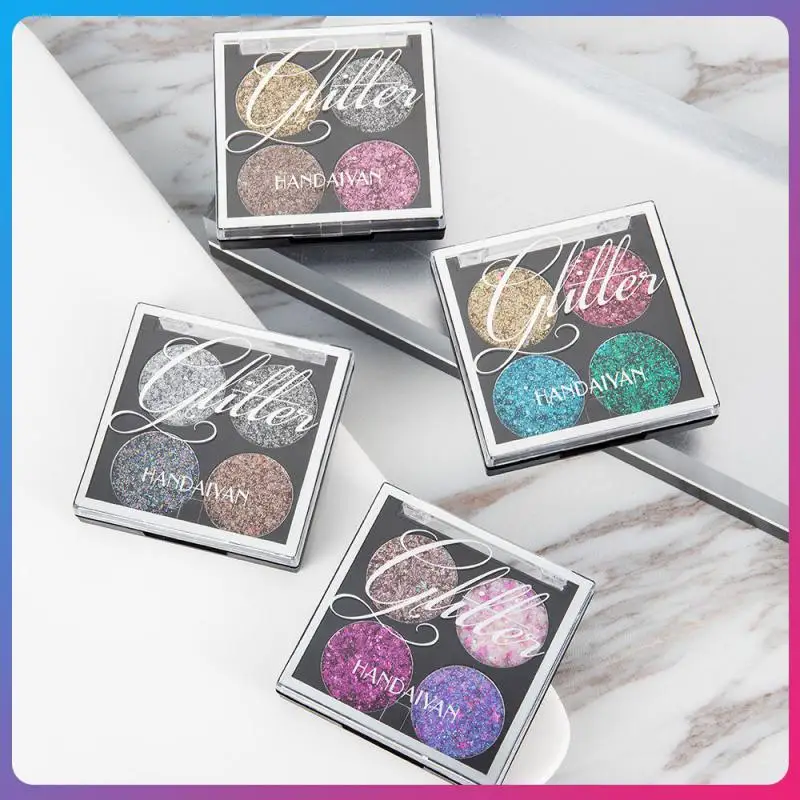 

HANDAIYAN, 4 цвета, Палетка блестящих теней для век, водонепроницаемый шелковистый Сияющий макияж, новинка 2019, модная Палетка для макияжа, косметика TSLM1