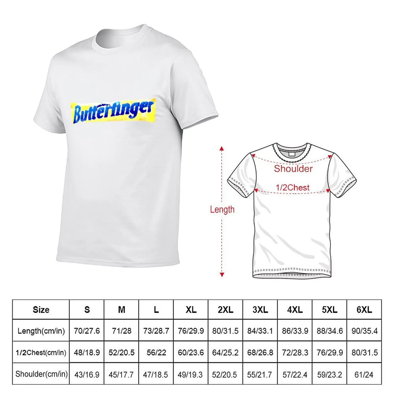 Фото Футболка с принтом Butterfinger Candy BarWrapper в пастельных тонах, уличная одежда, футболка с принтом №2