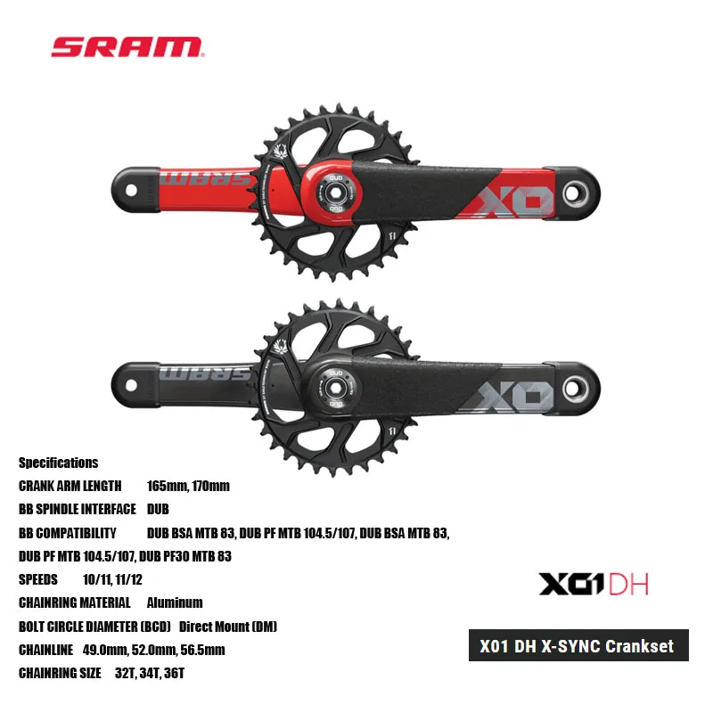 SRAM X01 DH X-SYNC crankcrankcamera Carbon racing X-SYNC™Технология аксессуары для горных и дорожных