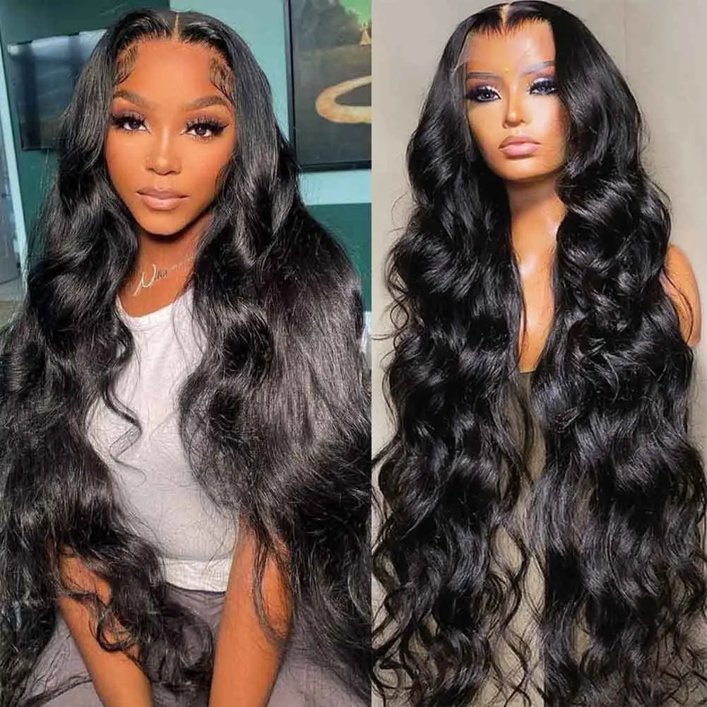 

Парик женский прозрачный из натуральных волос, 32 дюйма, Wigs13X4