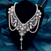 youlapan vg61 woman pearl chain neck white beaded clavicle necklace bridal necklace for wedding jewelry teardrop tassel pendant