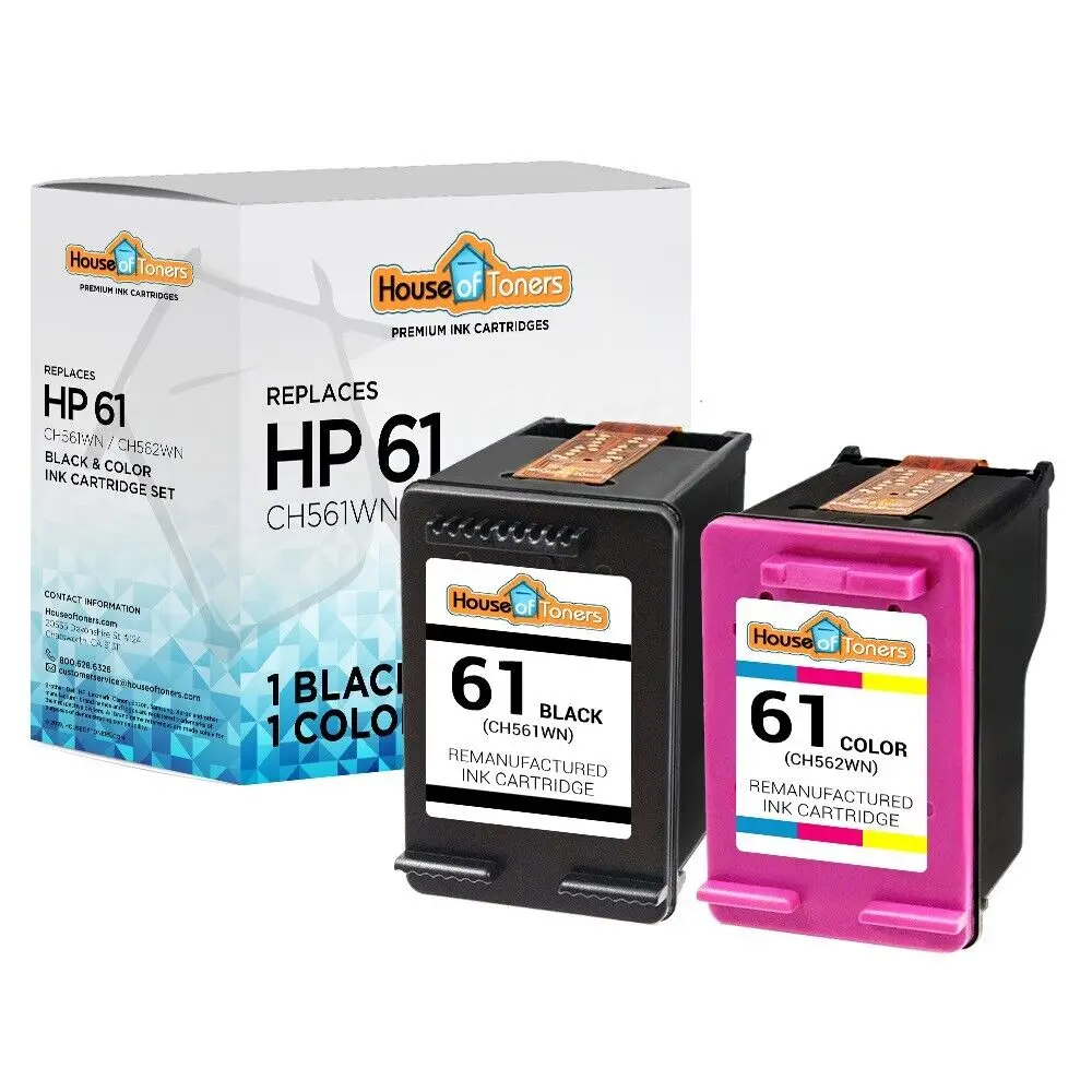 

2 упаковки #61, черный и цвет для HP ENVY 4500 4501 4502 4504 4505 5530 5531 5535