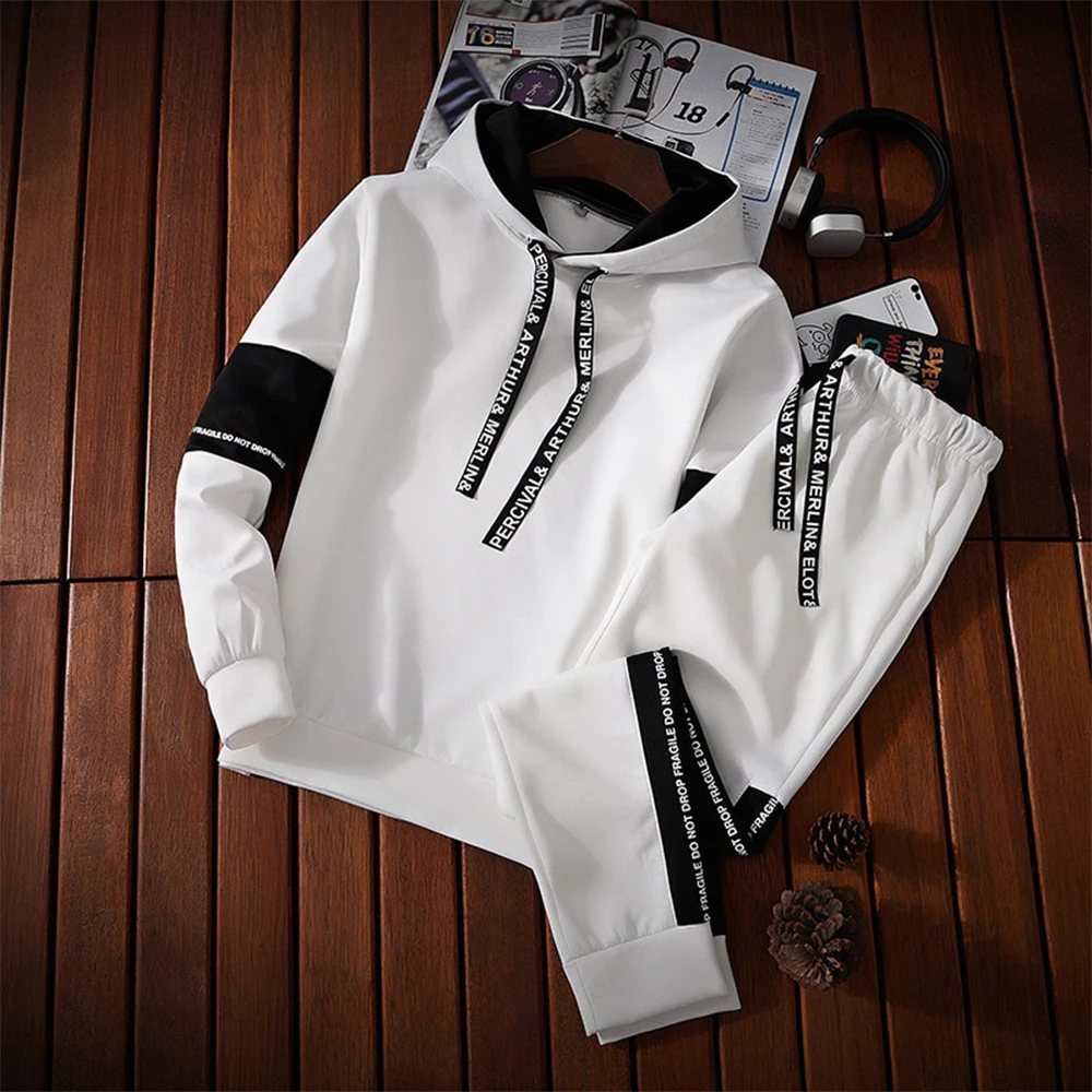 

Men Women Hoodie Set Tracksuit Casual Sweatshirt and Pants 2 Piece Set Pullover Brand Fashion Sportwear Clothes