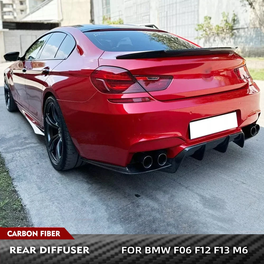 

Задний диффузор из углеродного волокна для BMW 6 серии F06 F12 F13 M6 2013-2018, задний нижний бампер, гоночный спойлер, комплект кузова
