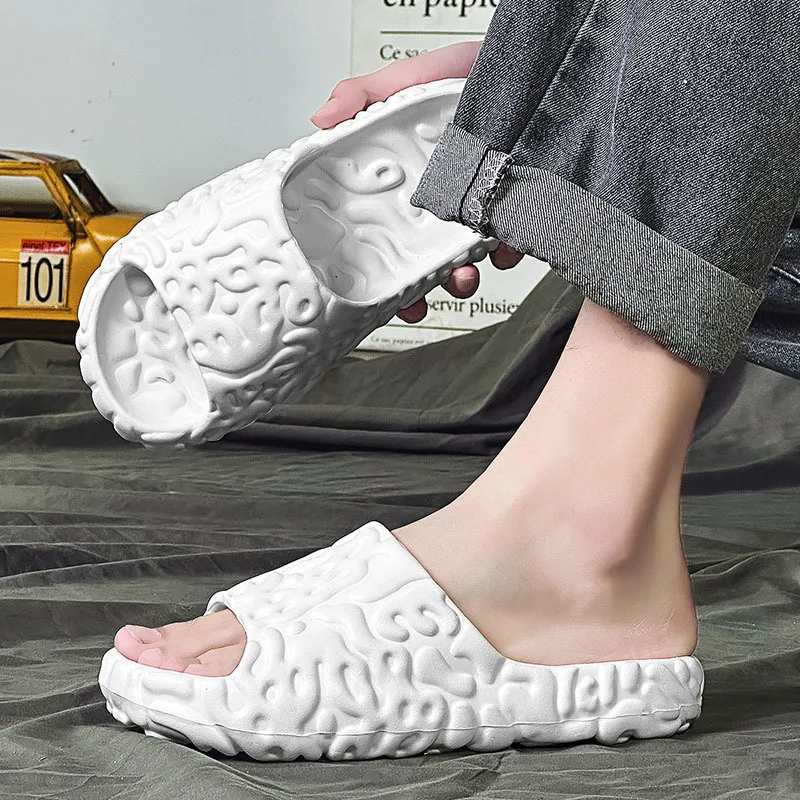 2023 Summer Men Slippers Thick Platform Bathroom Home Slippers Men Soft Sole EVA Indoor Slides Men Sandals Non-slip Flip Flops