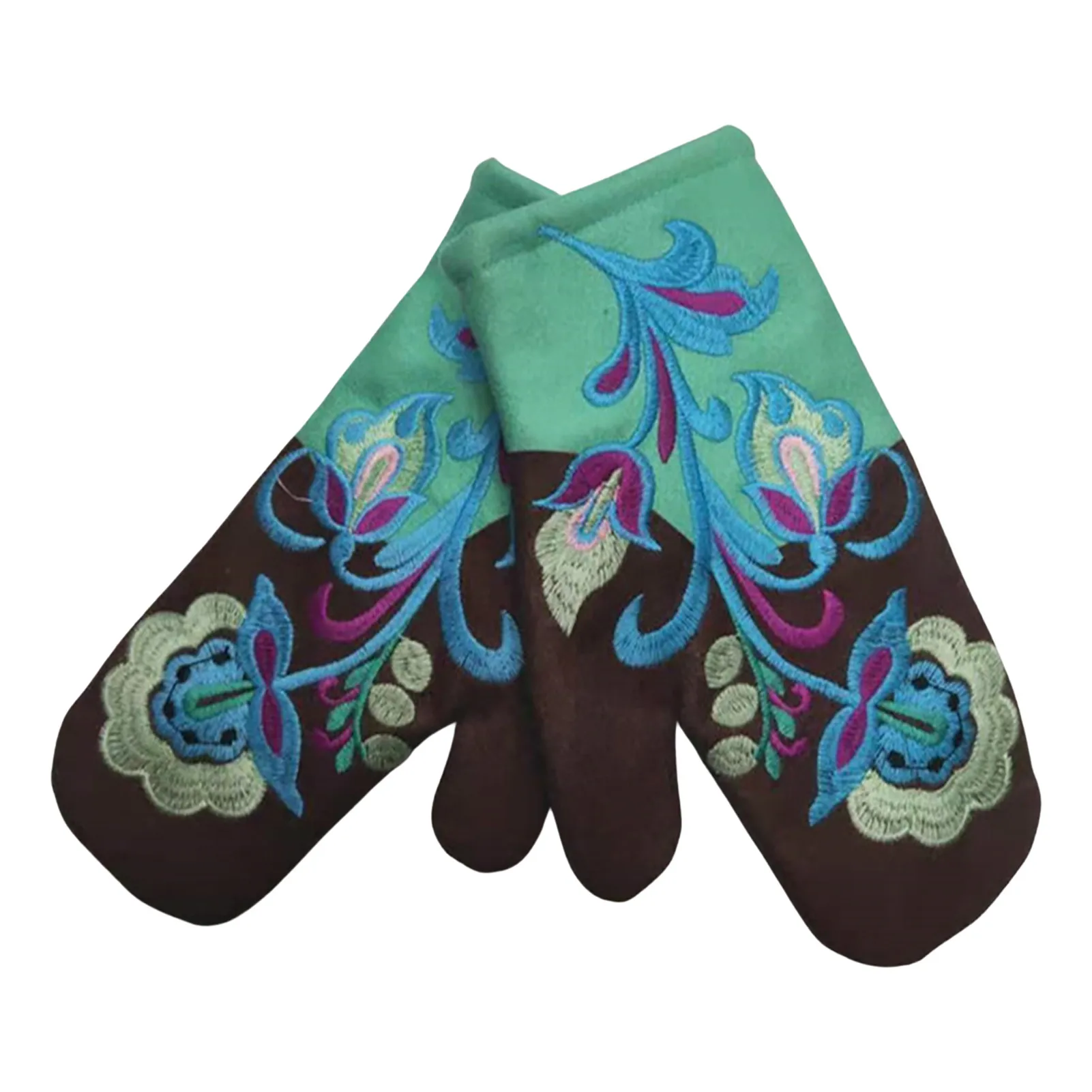 

Cashmere Gloves Women Working Gloves Women Gloves Winter Thicken Flower Gloves With Colorful Embroidery Winter Warm Fingerless