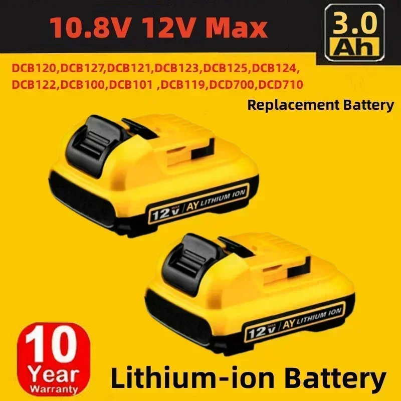 3000 мАч 12 В запасная литий-ионная батарея Volt Max для DeWalt DCB120 DCB123 DCB122 DCB127 DCB124 DCB121