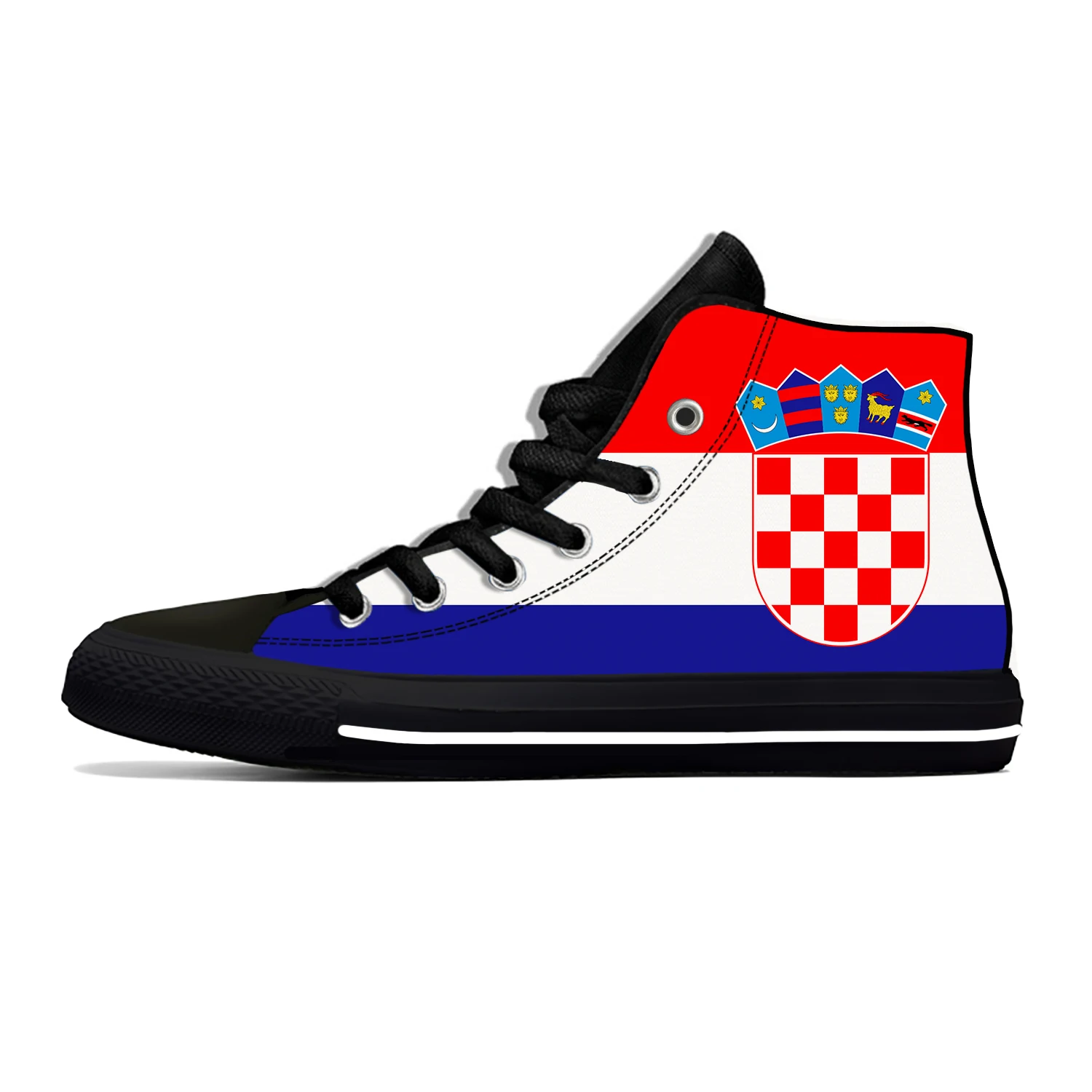 

Croatia Croatian Flag Republic Patriotic Fashion Casual Cloth Shoes High Top Lightweight Breathable 3D Print Men Women Sneakers