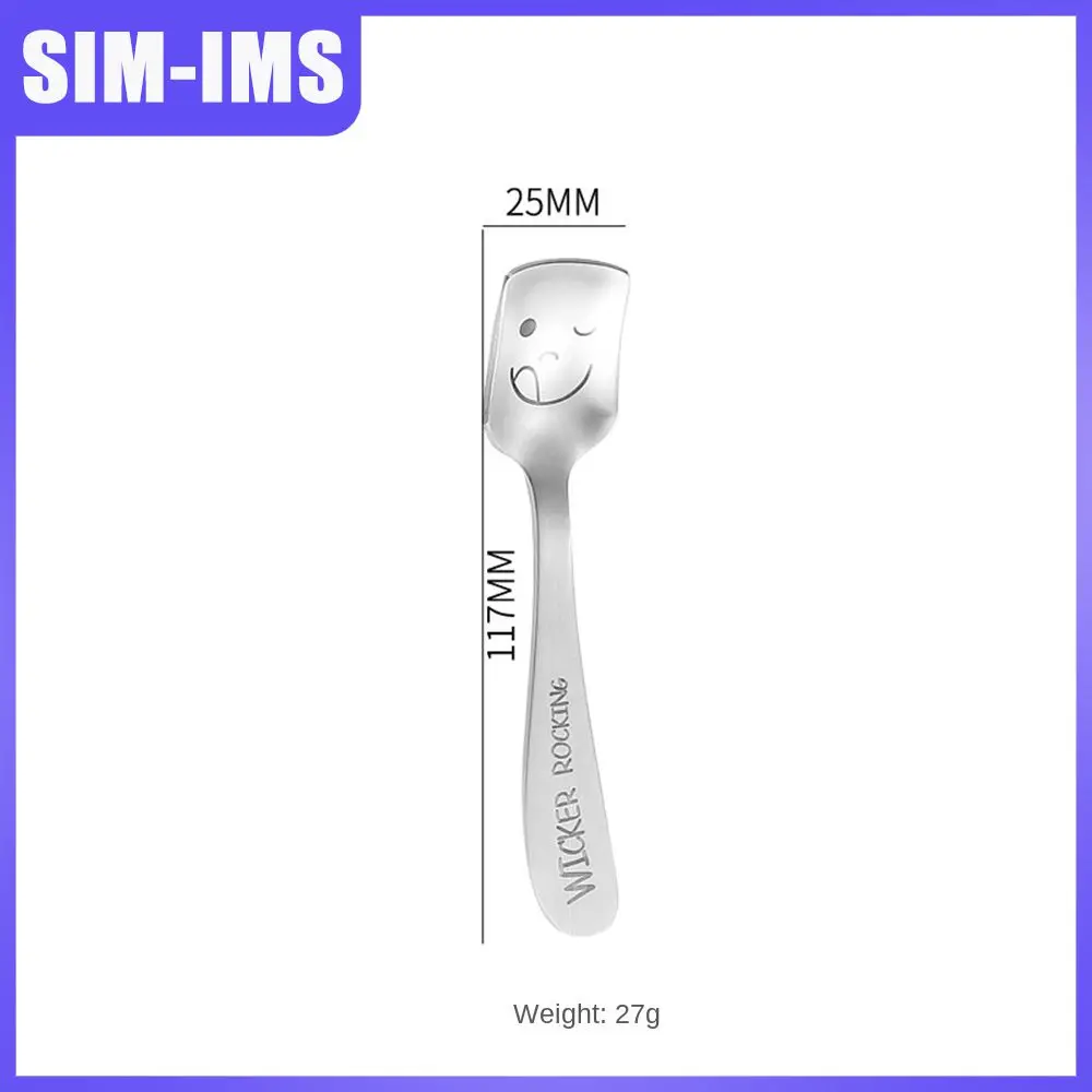 

Household Smiling Face Spoon Portable Durable Hanami Cartoon Spoon Tableware Fork Feeding Spoon