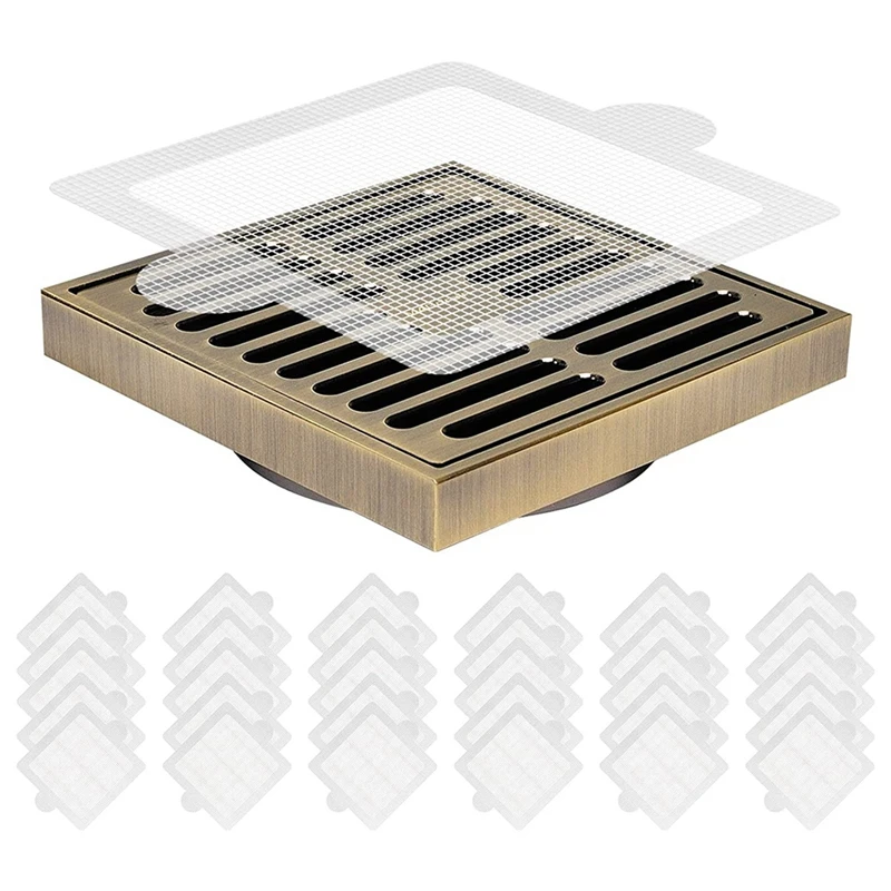 

Disposable Hair Catcher Shower Drain Floor Sink Strainer Filter Mesh With Stickers For Bathroom And Kitchen 30 Pack