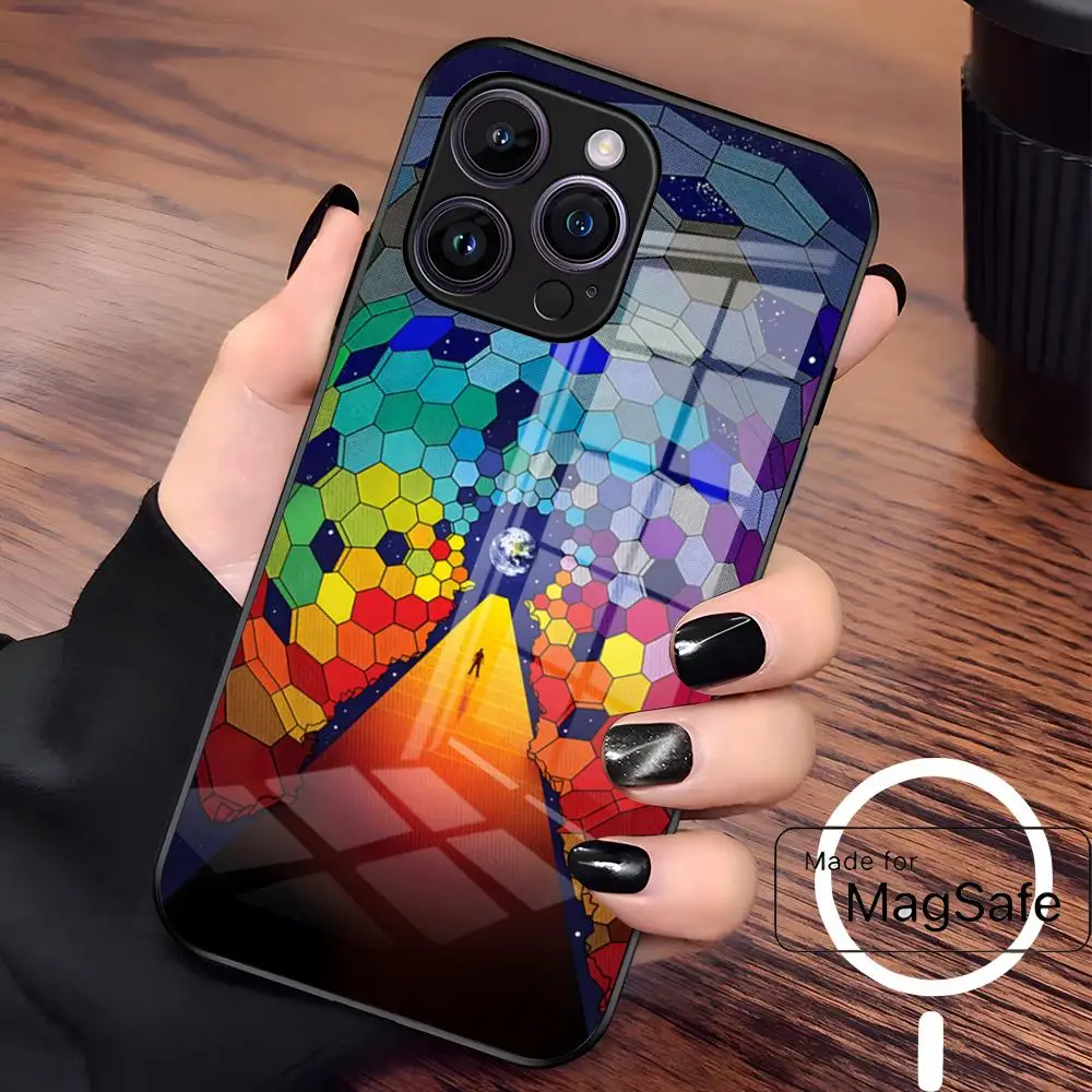 Фото Чехол для телефона Band M-Muse для iPhone 17 Air 16 15 14 Plus 13 12 Mini 11 Pro Max, стеклянный магнитный чехол №5