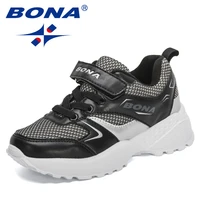 bona 2022 new designers trendy sneakers for children casual shoes boys flats soft non slip sole breathable mesh sport shoes girl