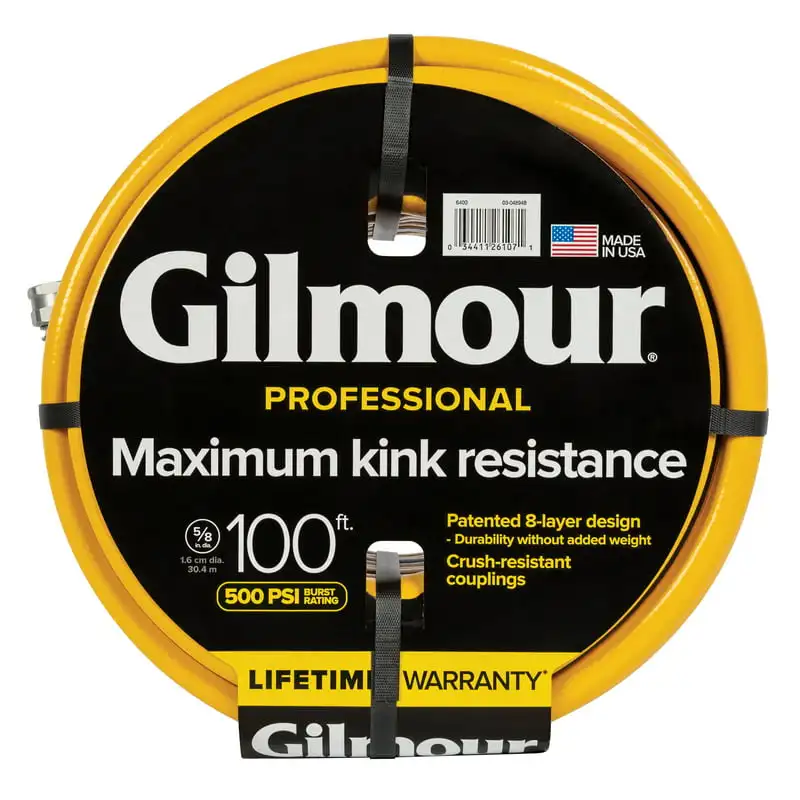 

Professional Flexogen 5/8" x 100' Garden Hose, Yellow/Black Garden Watering Hose Tool