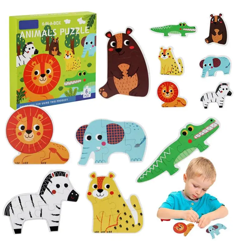 

Wooden Jigsaw Puzzles For Kids Forest Sea Farm Animals Traffic Vehicle Puzzles Portable Travel Puzzles Learning Toys Set Party