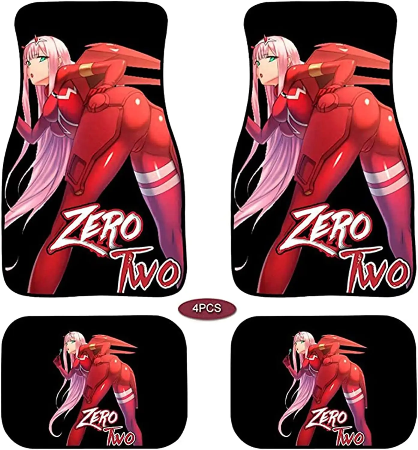 

Anime with Design Cute Darling in The franxx 4pcs All-Climate Rubber Floor Mats for Car SUV Van Truck Heavy Duty Ca