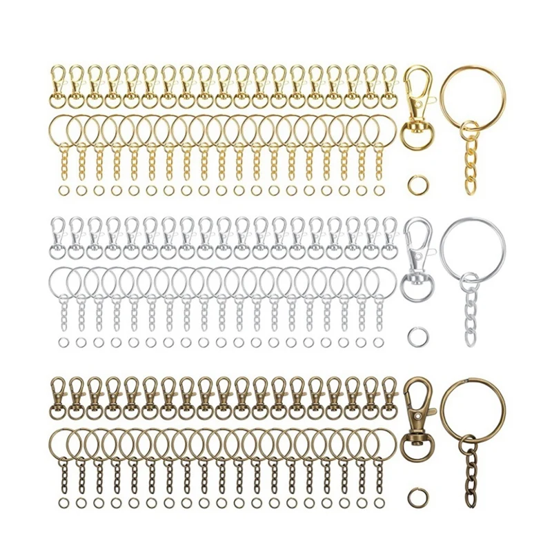 

Swivel Clasps Keychain And Key Rings With Chain And Open Jump Rings For Keychain Lanyard Sewing Projects Hardware Craft