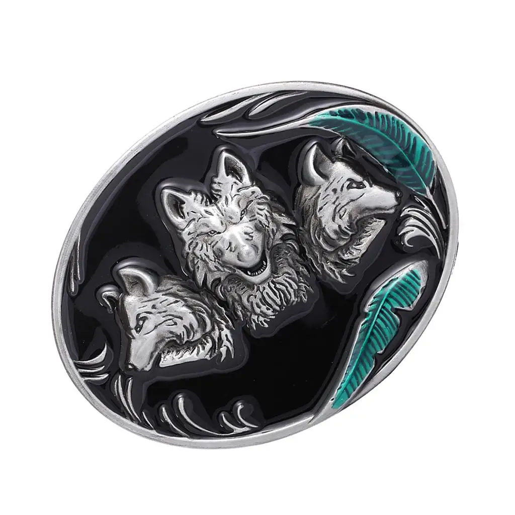 

Classic Engraved head of wolf Pattern Western Cowboy Alloy Fashion Belt Buckle