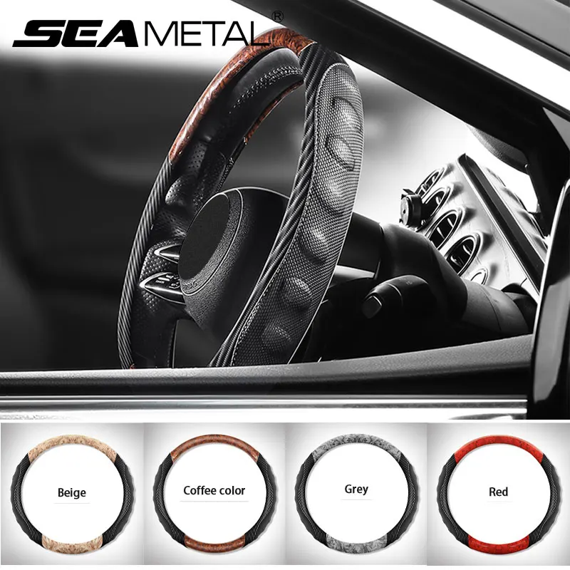 Чехол для руля SEAMETAL в деревянном стиле автомобиля 37-38 см противоскользящий чехол