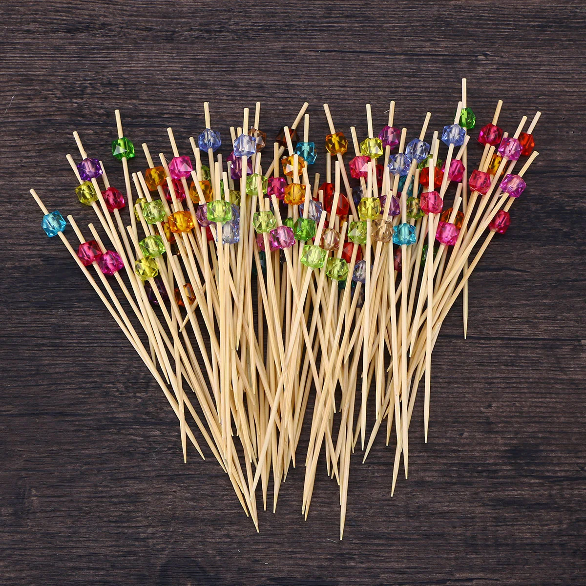 

100 Pcs 12 cm Toothpick for Fruit Bamboo Fruit Picks Cocktail Glass Stick Wooden Dessert Picks Bamboo Fruit Skewers