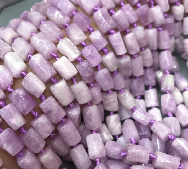 

Natural kunzite Ore Stone Bead for Jewelry Making Irregular Column Shape Loose Beads for Needlework Supplies