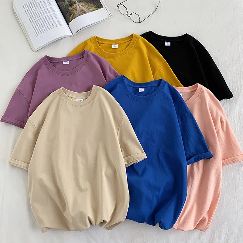 

Summer Basic T Shirt Men Daily Casual Oversize Short Sleeve 100% Cotton O-Neck Loose Tops Tees S-3XL