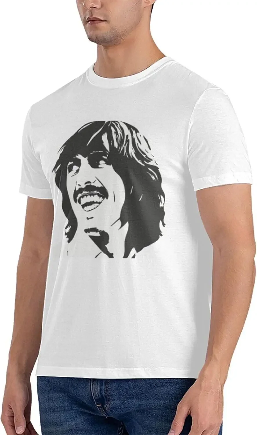 Мужская базовая футболка Джорджа Харрисона с коротким рукавом и круглым вырезом