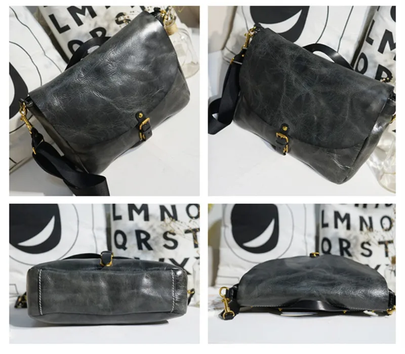 Luxury genuine leather ladies large capacity shoulder bag designer outdoor work real cowhide women black shoulder messenger bag