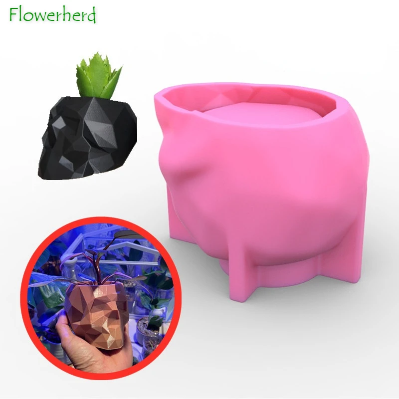 

Prismatic Skull DIY 3D Creative Pen Holder Flower Pot Silicone Mold Scented Candle Mold Epoxy Resin Molds Cake Decoration