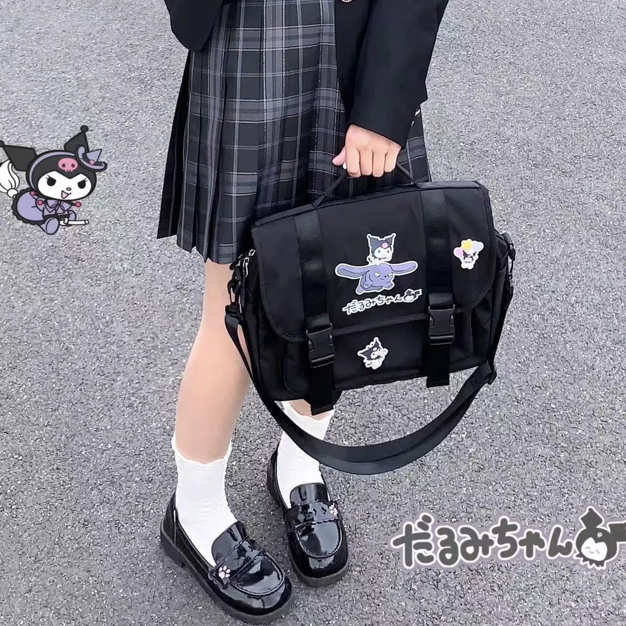 

Anime Sanrio Handheld Diagonal Bag Kawaii Kuromi Cinnamoroll My Melody Cute Girl Japanese Jk Schoolbag Backpacks Birthday Gift