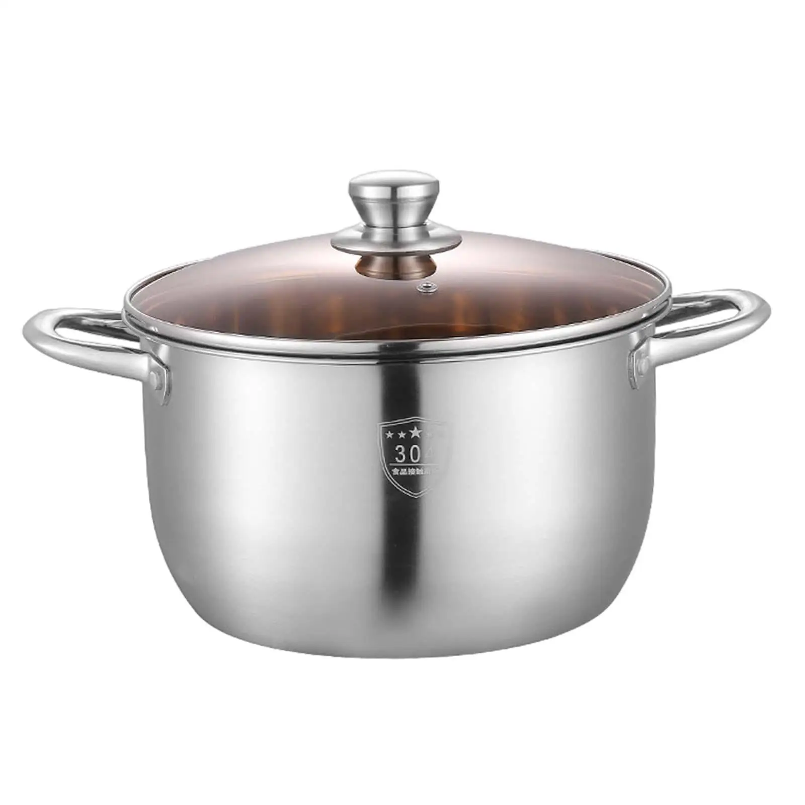 

Stainless Steel Stockpot Suitable for All Stoves Double Handle Small Saucepan for Vegetables Warming Milk Sauce Noodles Soup