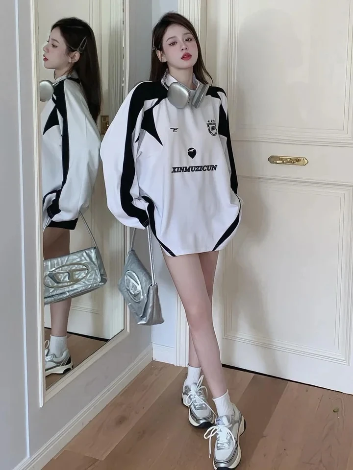 Футболка женская оверсайз с длинным рукавом