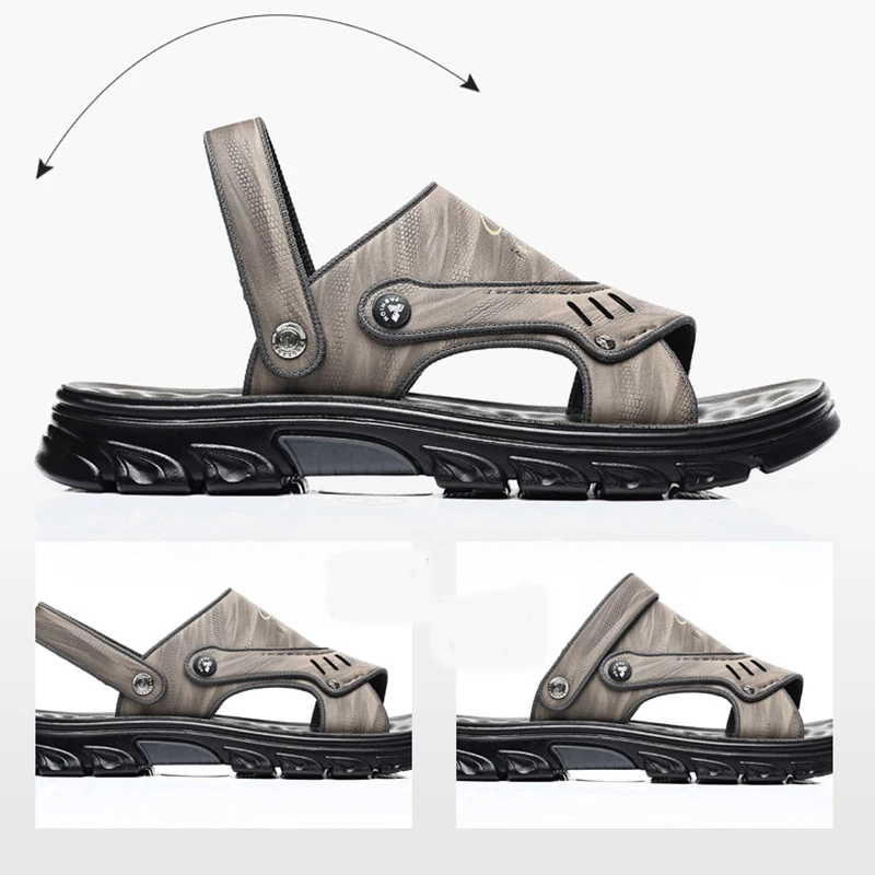 Мужские сандалии с противоскользящей мягкой подошвой повседневная Уличная