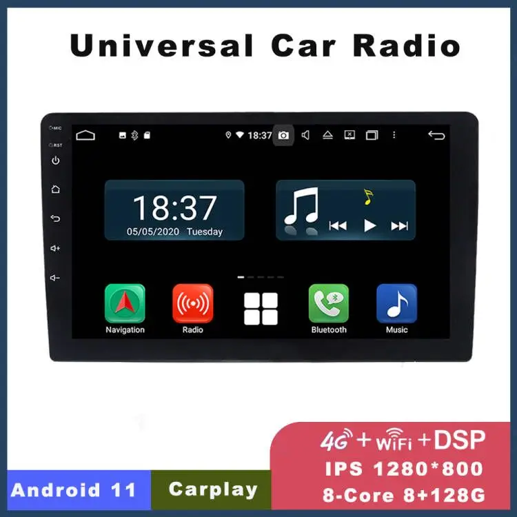 

Универсальная автомагнитола, мультимедийный плеер на Android 11, с 9 "экраном дюйма, GPS, для VW, Nissan, Hyundai, Kia, Toyota, Ford, типоразмер 2 Din