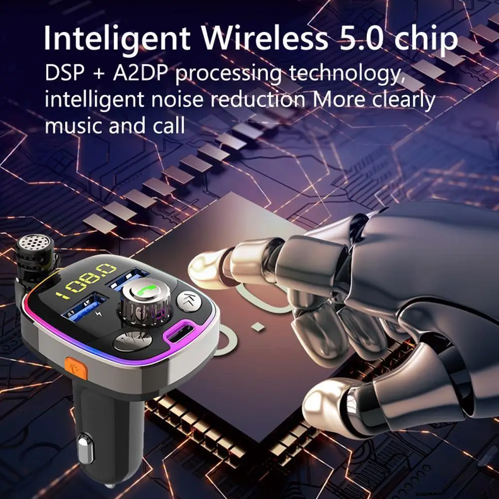 

FM-трансмиттер автомобильный с двумя USB-портами и поддержкой O0S6