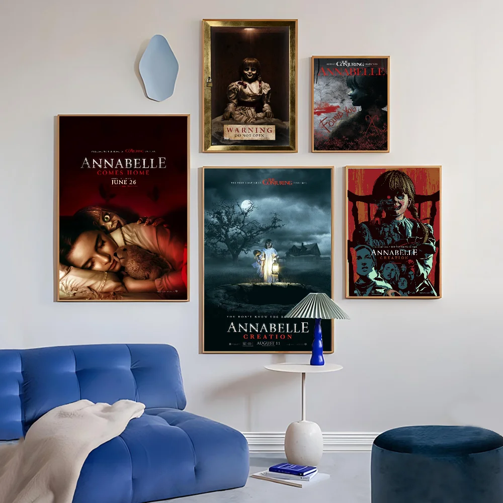 A-Annabelle Movie Sticky Posters Retro Kraft Paper Sticker DIY Room Bar Cafe Aesthetic Art Wall Painting