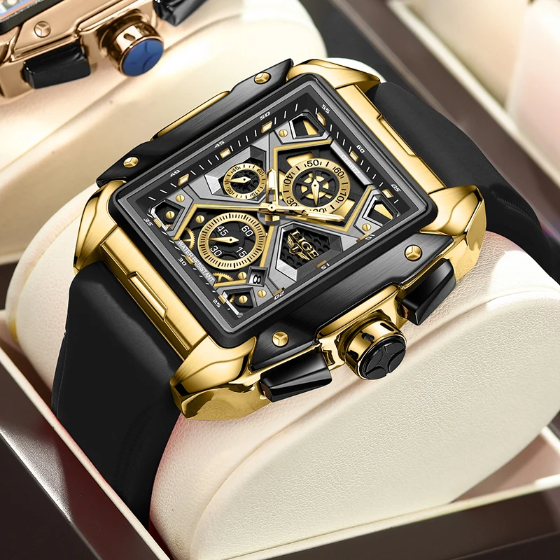 Часы наручные LIGE Мужские кварцевые спортивные роскошные деловые модные